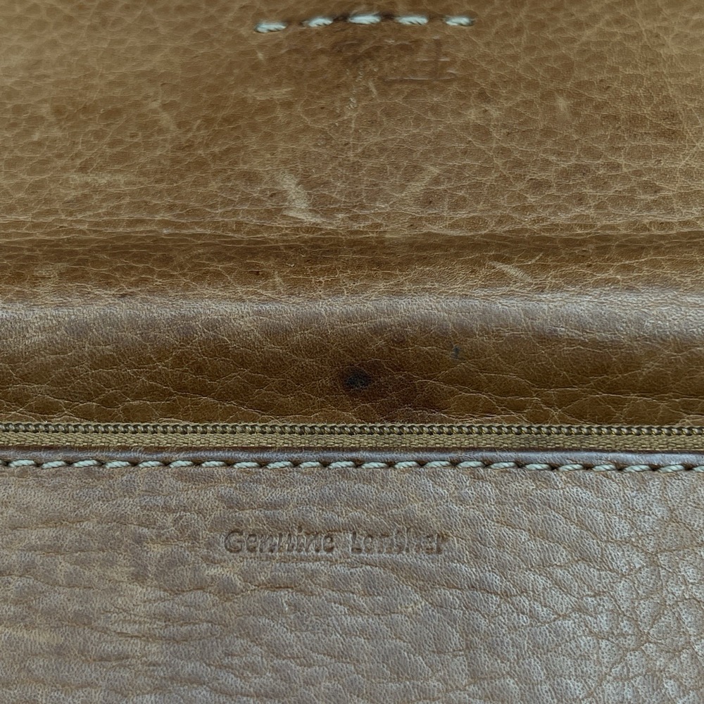 Vintage Fossil Brown Leather Clutch Wallet Checkbook Organizer Snap Closure - Picture 6 of 12